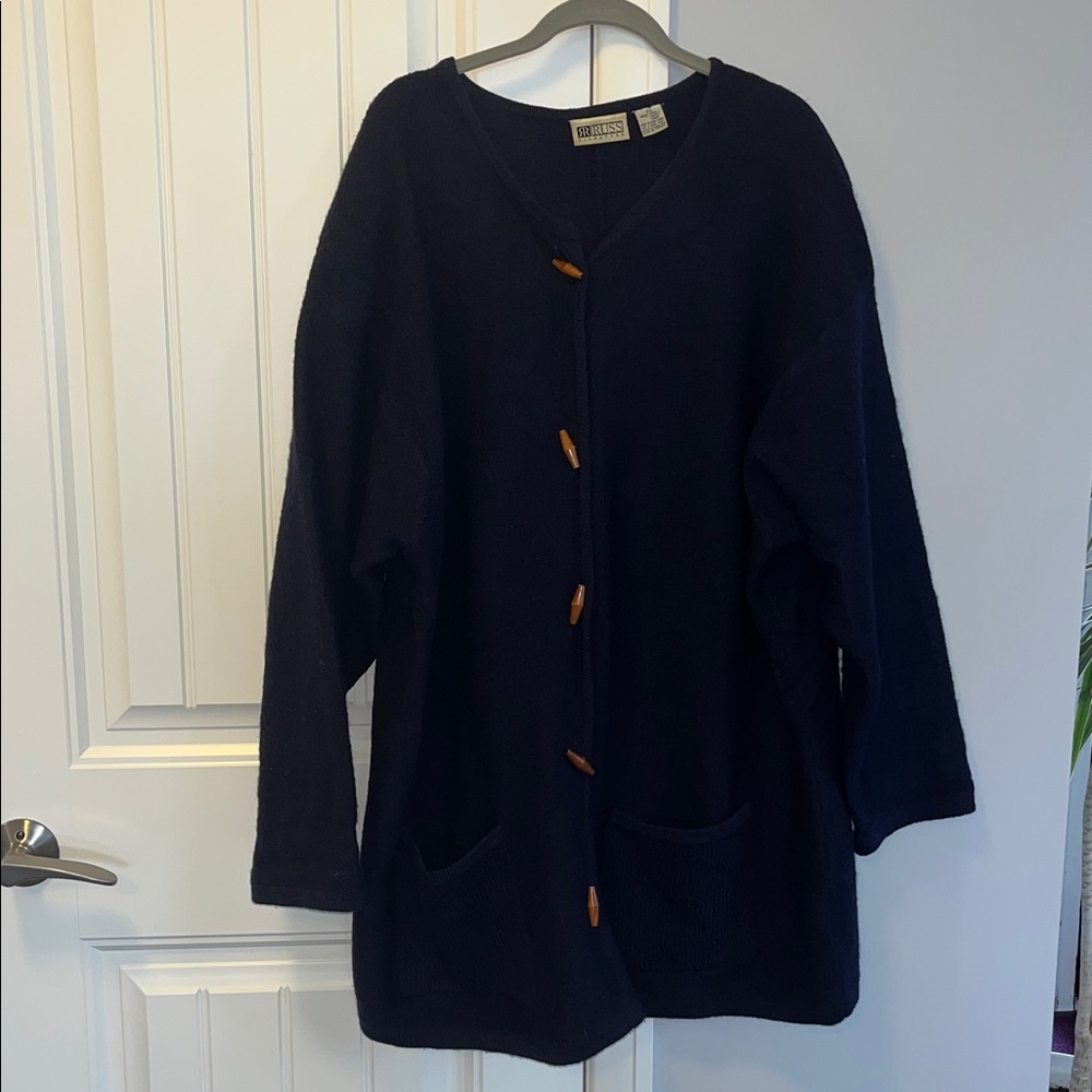 Russ Signature Dark Blue Wool Cardigan XXL